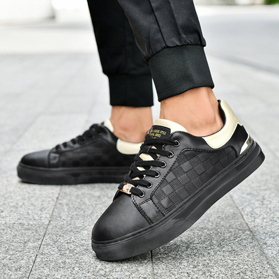 Nuevo cuero genuino suela superior de goma zapatos de hombre zapatos blancos zapatos de aumento de altura zapatillas de deporte de hombre zapatos de cuero casual