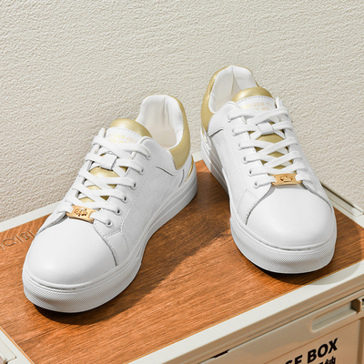 Nuevo cuero genuino suela superior de goma zapatos de hombre zapatos blancos zapatos de aumento de altura zapatillas de deporte de hombre zapatos de cuero casual