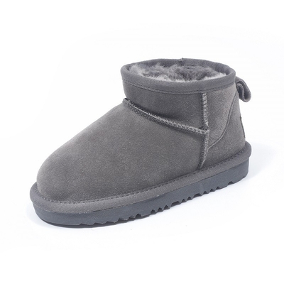 Botas de nieve de invierno de cuero de vaca más de terciopelo botas cortas de cuero genuino impermeables antideslizantes calzado de algodón al aire libre