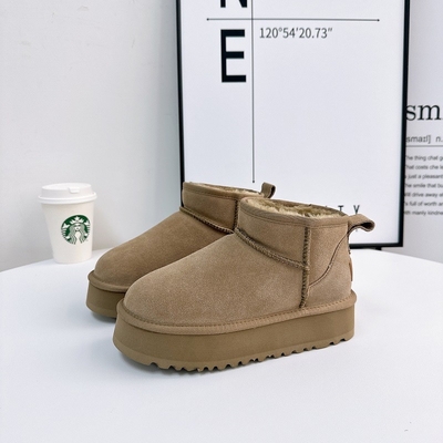 Botas de nieve de piel de vaca de invierno más de terciopelo botas cortas de cuero genuino impermeable antideslizante calzado de algodón al aire libre para niños