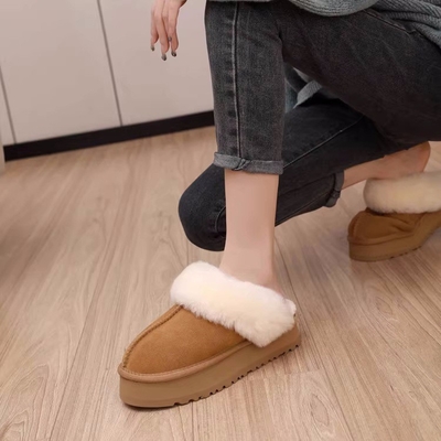 Pantalones de piel de vaca de fábrica para mujeres con suela gruesa para usar en invierno