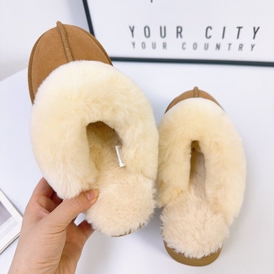 Pantalones de piel de vaca de fábrica para mujeres con suela gruesa para usar en invierno