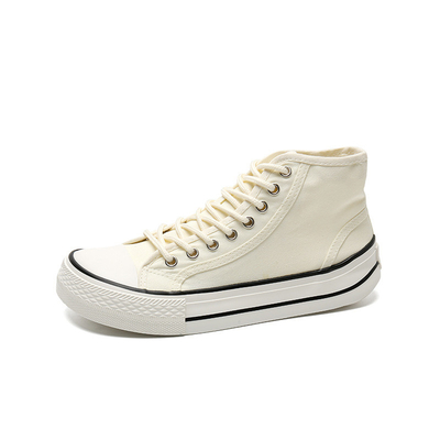 Venta al por mayor de zapatos de lona de punta ovalada de alta calidad triplo volcanizado nuevo para mujeres