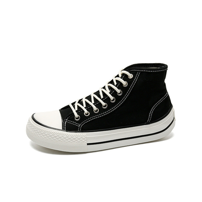 Venta al por mayor de zapatos de lona de punta ovalada de alta calidad triplo volcanizado nuevo para mujeres