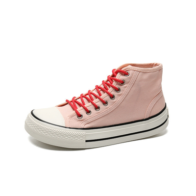 Venta al por mayor de zapatos de lona de punta ovalada de alta calidad triplo volcanizado nuevo para mujeres