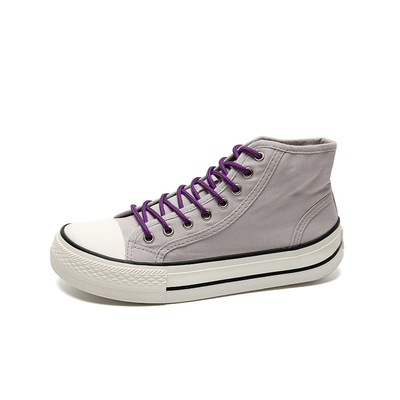 Venta al por mayor de zapatos de lona de punta ovalada de alta calidad triplo volcanizado nuevo para mujeres