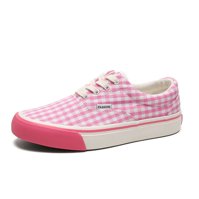 Personalizar nuevo estilo baja de arriba triple vulcanizado de primavera y verano de las mujeres estudiantes zapatos de lona en rosa tamaño 35-40