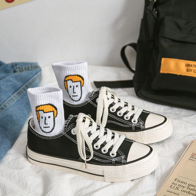 Reproducción de zapatos de lona de los años setenta de los hombres Ulzzang zapatos de pareja de tapa baja estilo coreano de moda con respiración para adolescentes