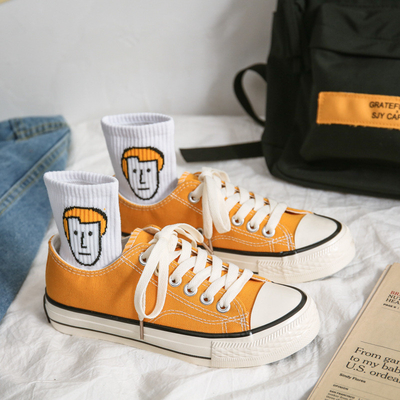 Reproducción de zapatos de lona de los años setenta de los hombres Ulzzang zapatos de pareja de tapa baja estilo coreano de moda con respiración para adolescentes