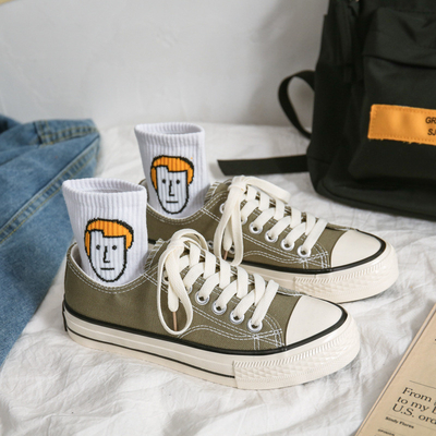Reproducción de zapatos de lona de los años setenta de los hombres Ulzzang zapatos de pareja de tapa baja estilo coreano de moda con respiración para adolescentes