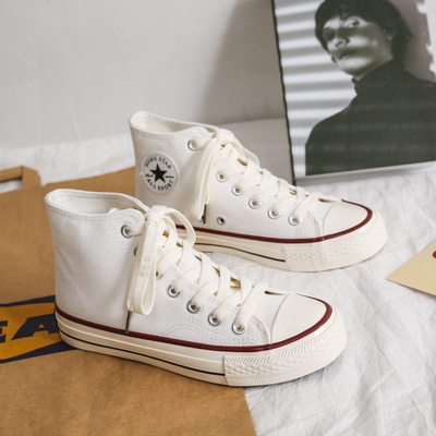 Reproducción de zapatos de lona de los años setenta de los hombres Ulzzang zapatos de pareja de tapa baja estilo coreano de moda con respiración para adolescentes
