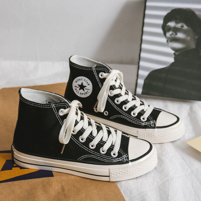 Reproducción de zapatos de lona de los años setenta de los hombres Ulzzang zapatos de pareja de tapa baja estilo coreano de moda con respiración para adolescentes