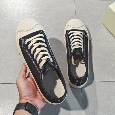 2024 Verano Nuevo Blanco Lechoso Calzado de lona transpirable Calzado de hombre Calzado blanco con todas las combinaciones Calzado moderno Calzado casual Calzado de hombre