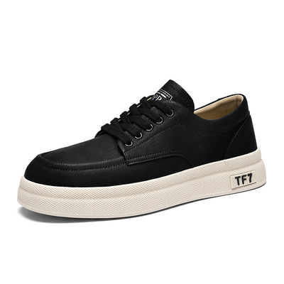Personalizar Nuevo Estilo Calzado de piel de fibra microfibra con suela gruesa Calzado deportivo de moda casual de punta baja con cordones
