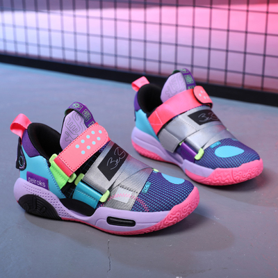 Zapatos de baloncesto de niños para niños - Zapatos de deporte respiratorios de malla para niños, zapatos de entrenamiento profesional para niños
